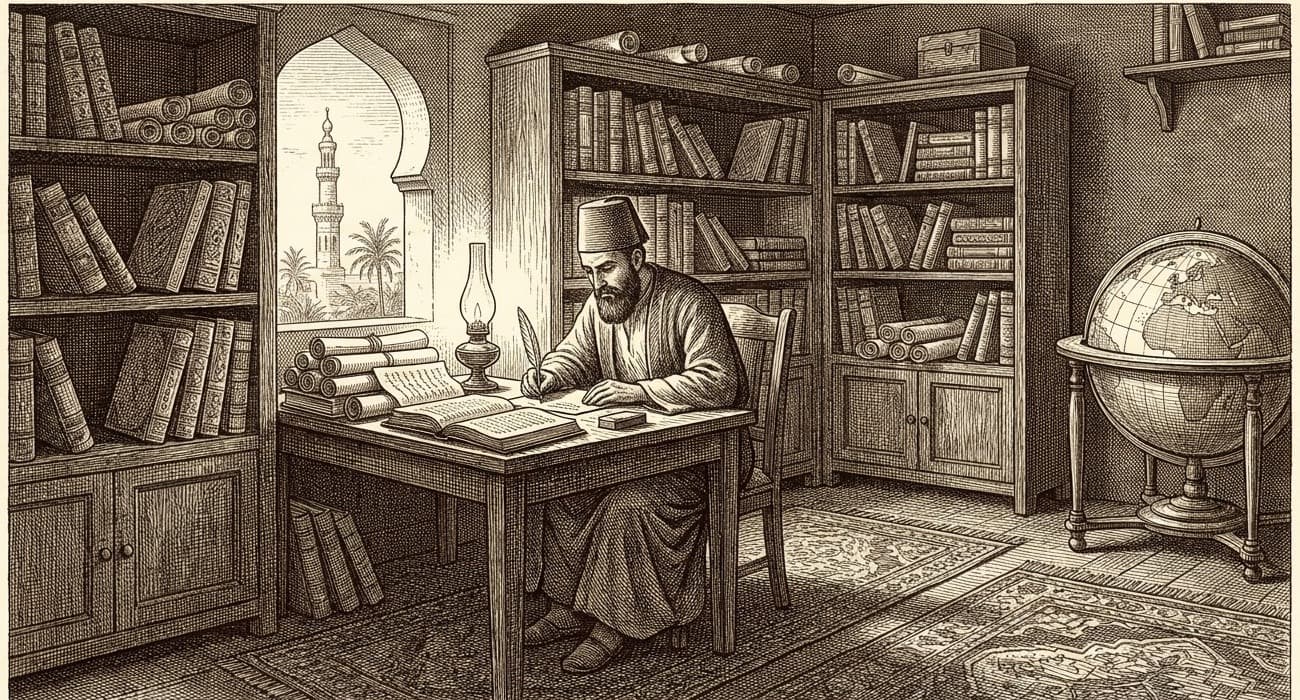 مكتب مؤسس تسعينيّ الطراز (القرن 19) — تصور فني أرشيفي